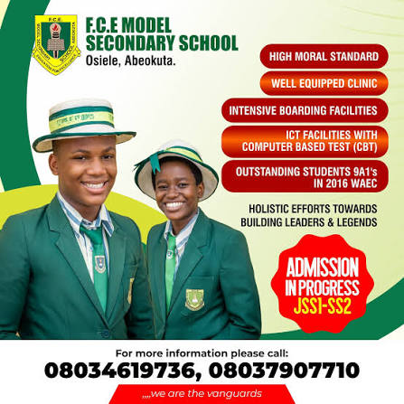 Students at FCE Model Secondary School, Osiele